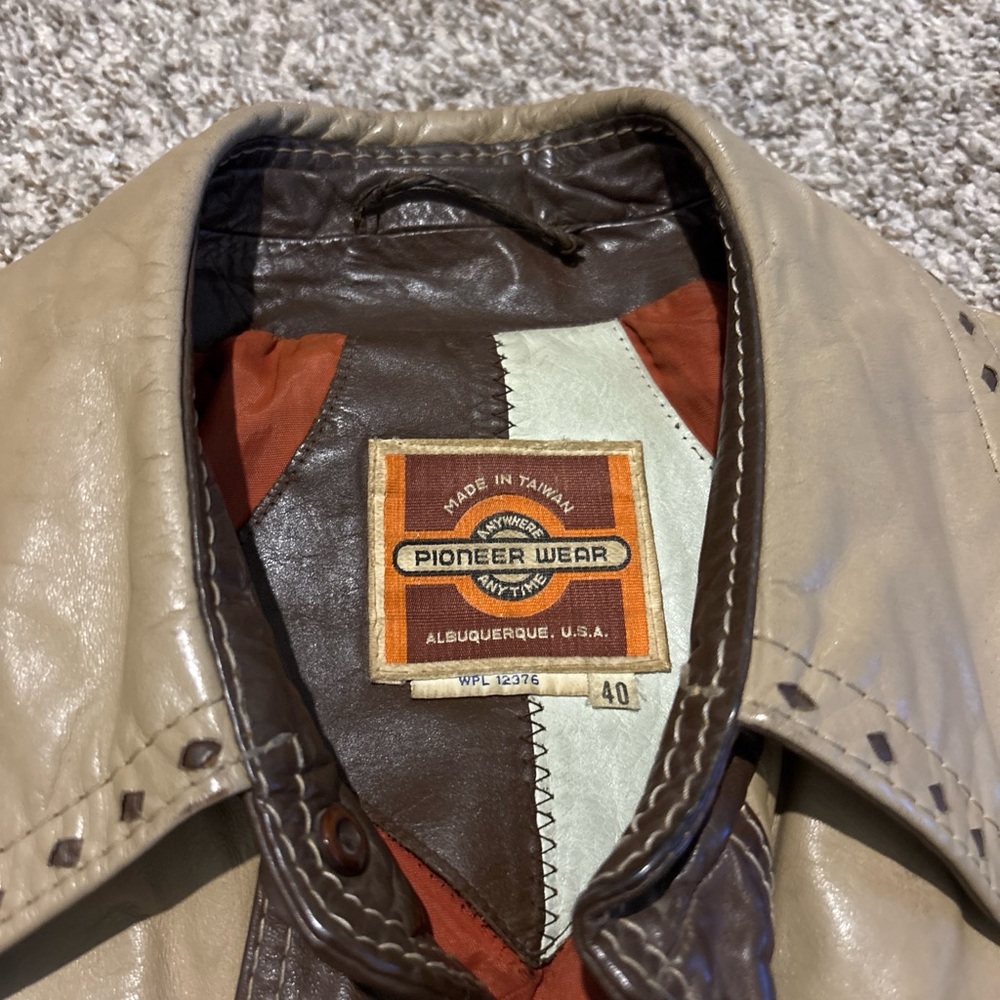 Pioneer Wear Men's Leather Jacket - Brown and Tan